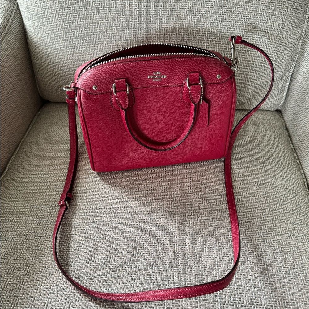 Coach Magenta-Pink Crossbody Rowan Satchel